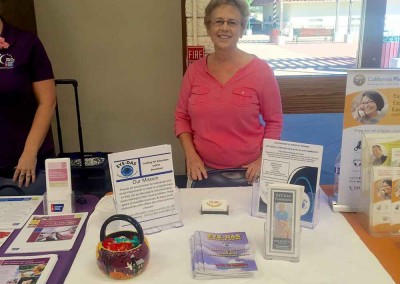 Carolyn Crawford representing EYE-DAS at the Women's Wellness Expo at the Glendora Library-Bidwell Forum
